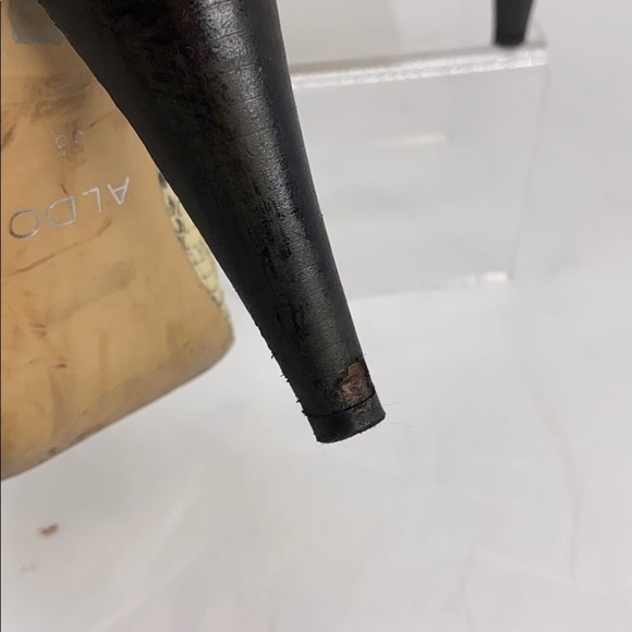 Aldo Sz 38 Beige Gray Snakeskin Peep Toe Pumps - Picture 11 of 13